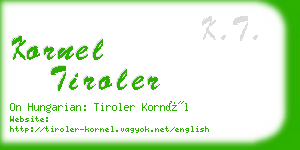 kornel tiroler business card